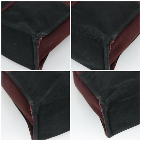 HERMES Fourre Tout MM Hand Bag Canvas Wine Red Auth th5651 - Picture 13 of 14